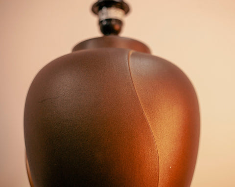 CERAMIC LAMP IN BRONZE