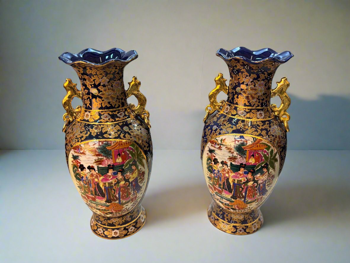 КОБАЛТОВО СИНЯ ПОРЦЕЛАНОВА ВАЗА