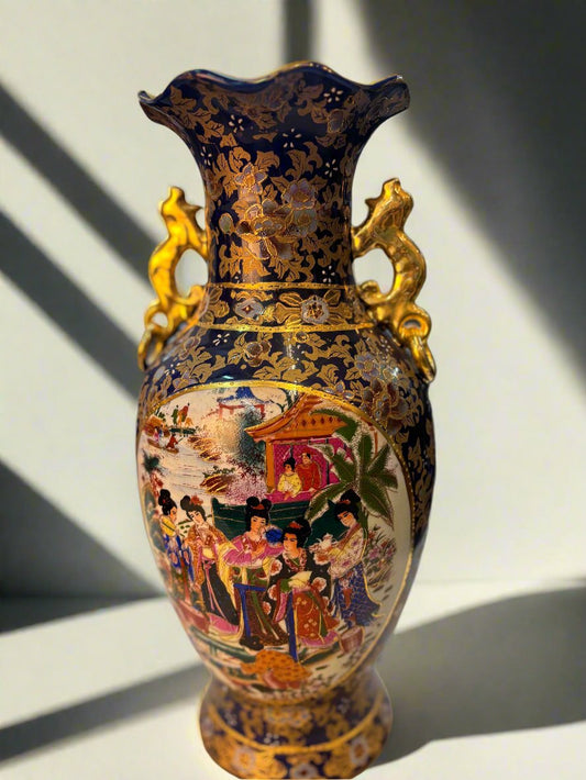 КОБАЛТОВО СИНЯ ПОРЦЕЛАНОВА ВАЗА