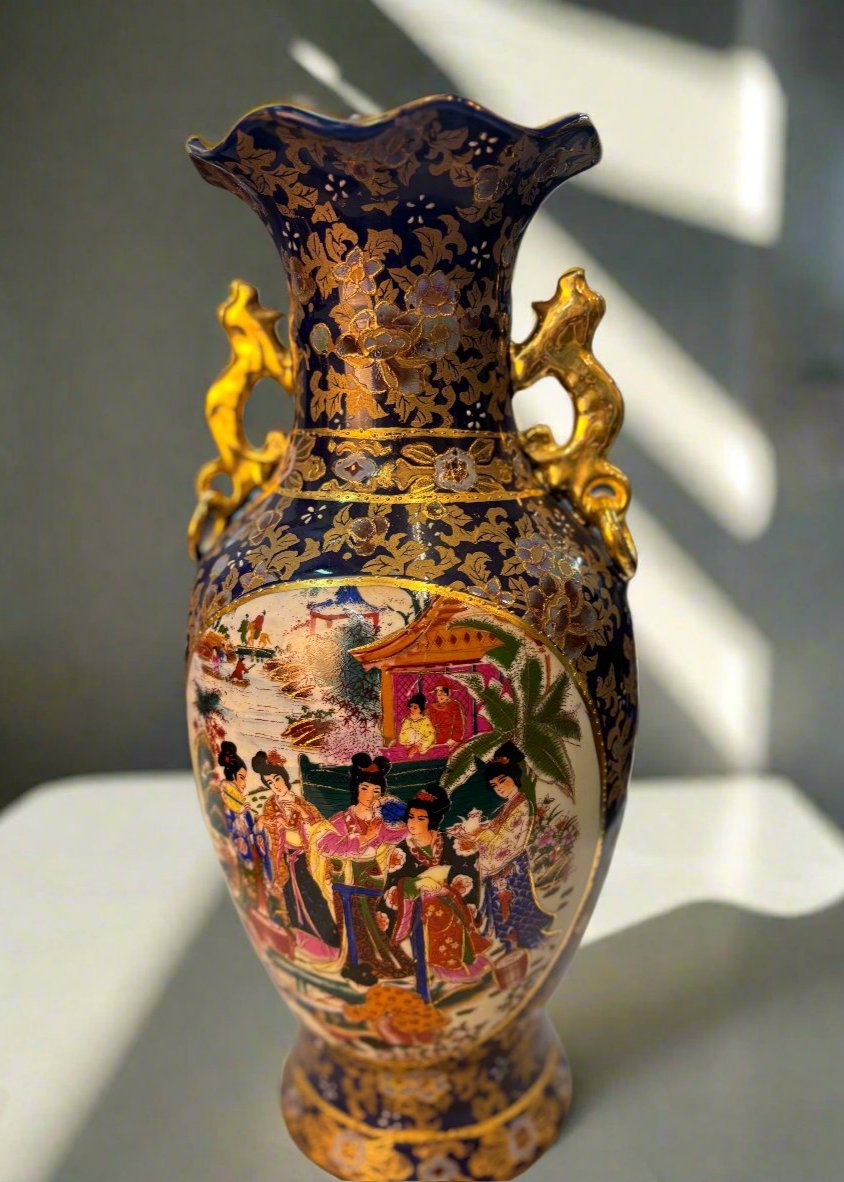 КОБАЛТОВО СИНЯ ПОРЦЕЛАНОВА ВАЗА