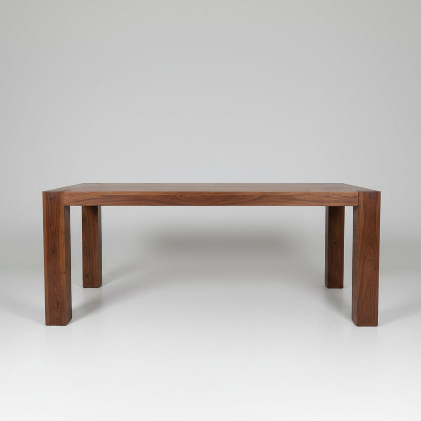 Рустикална трапезна маса от масивно дърво (Rustic Solid Wood Dining Table) - 180x90 cm - Front View