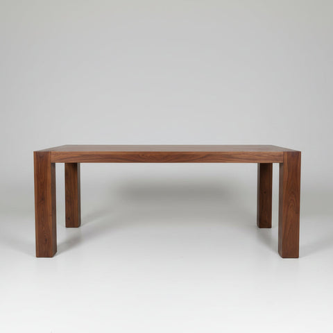 Рустикална трапезна маса от масивно дърво (Rustic Solid Wood Dining Table) - 180x90 cm - Front View