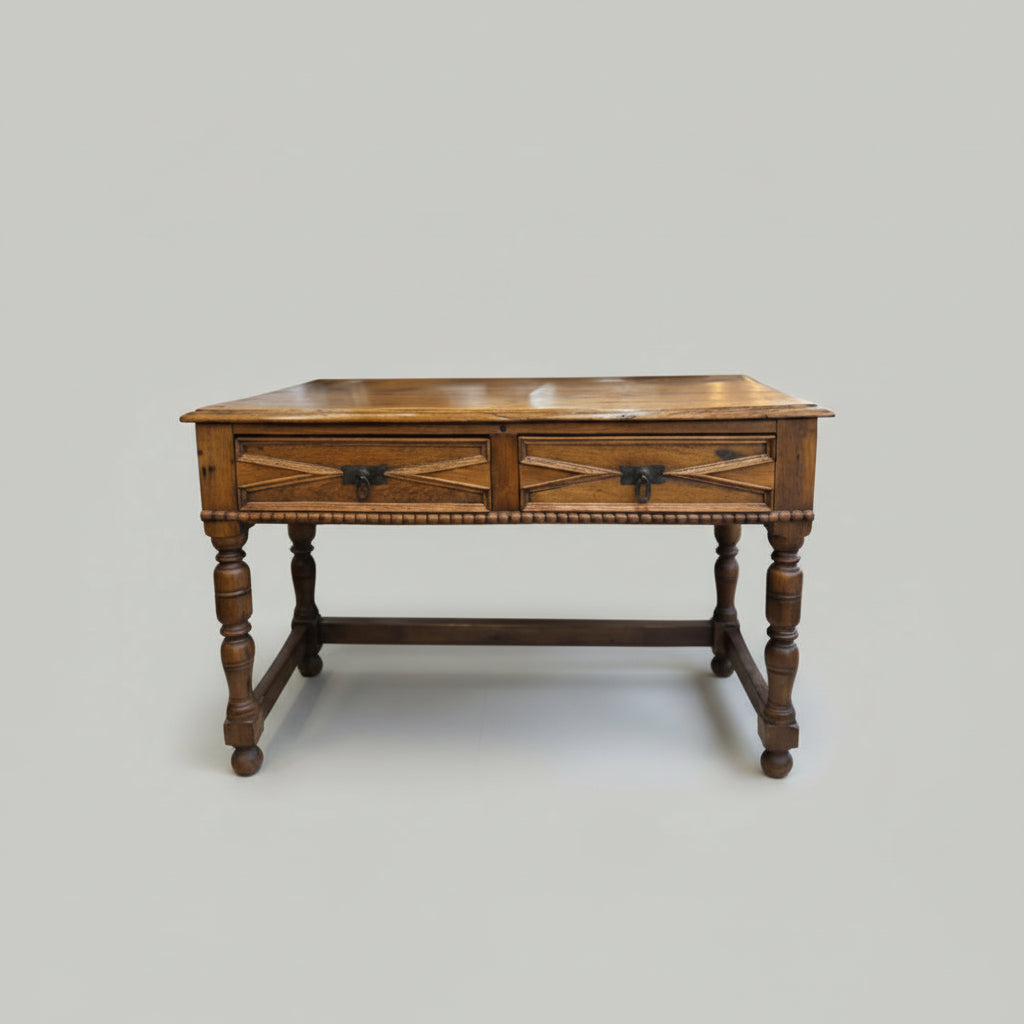 Антикварна дъбова маса (Antique Oak Table) - Jacobean style - Brown - Front View