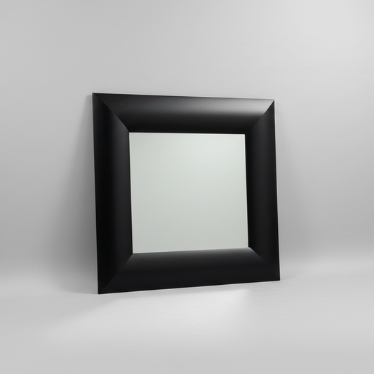 LARGE INDUSTRIAL WALL MIRROR – BLACK ALUMINUM