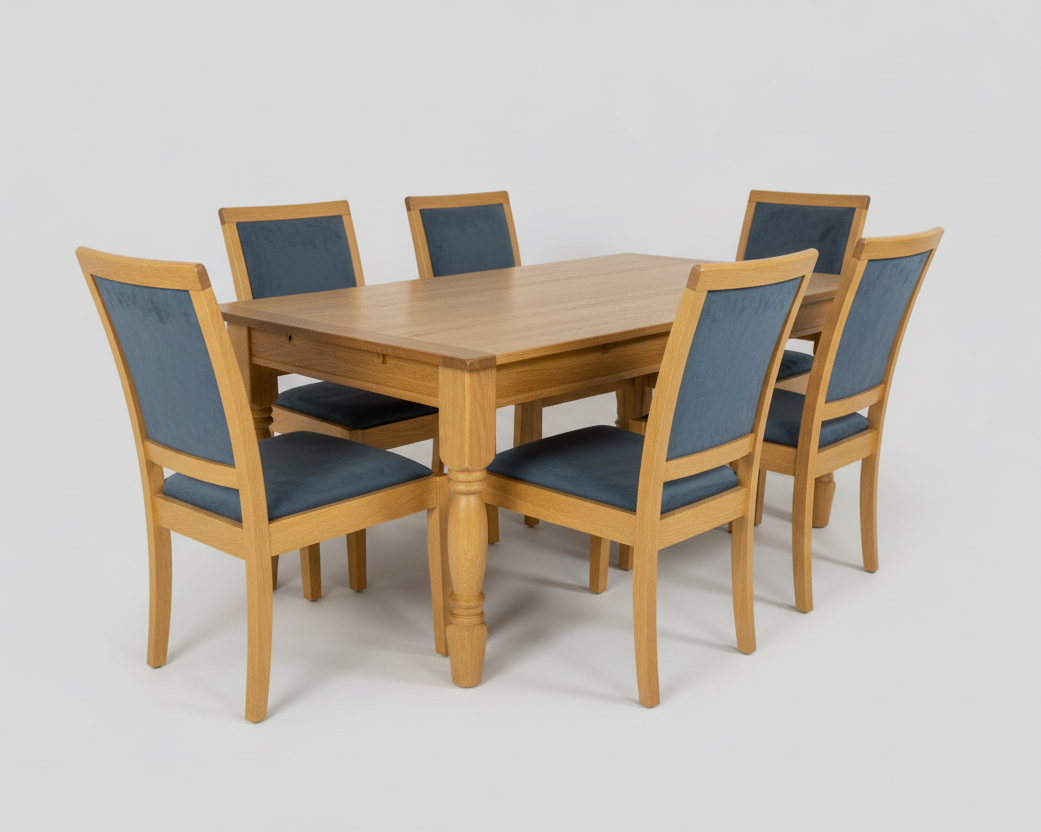 Масивна рустикална маса с плот от три цели дъски (Massive Plank Top Farmhouse Table) – Френски провинциален стил – Top View