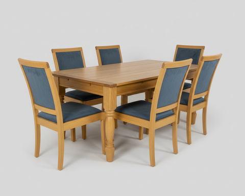 Масивна рустикална маса с плот от три цели дъски (Massive Plank Top Farmhouse Table) – Френски провинциален стил – Top View