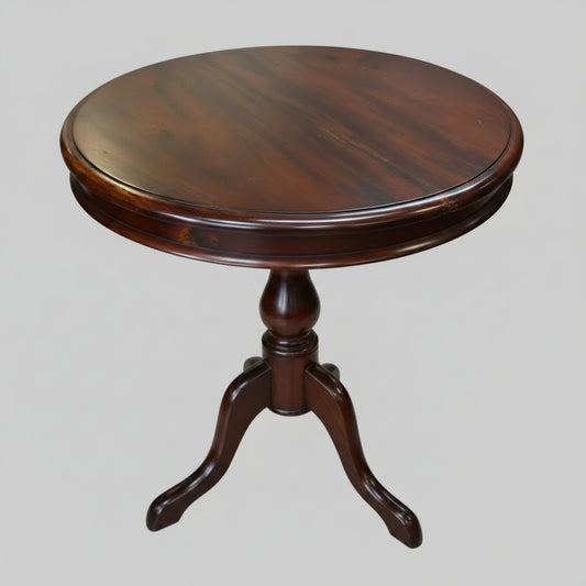 КРЪГЛА ПОМОЩНА МАСИЧКА/WINE TABLE/ ОТ МАСИВЕН МАХАГОН