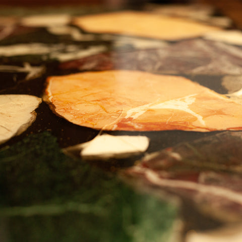 Разноцветен мраморен мозаечен плот (Colorful Marble Mosaic Tabletop) – Ръчна изработка – Surface Detail