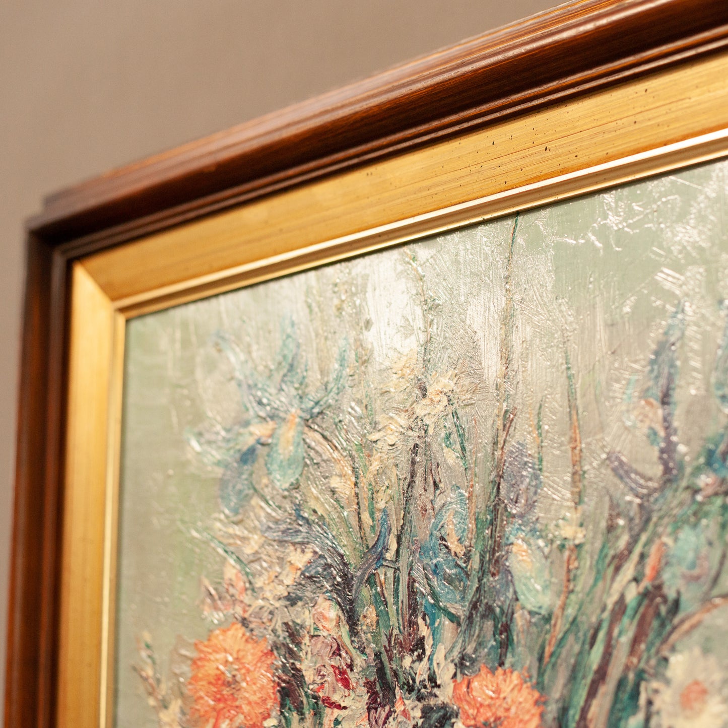 EMBOSSED PRINT PAINTING BOUQUET DE FLEURS - MARCEL DIFF