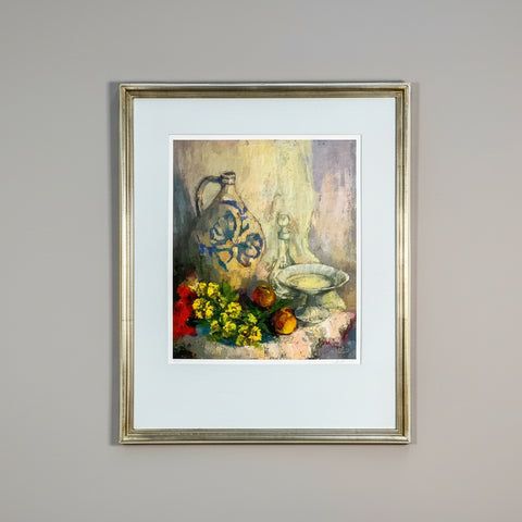 Голям белгийски натюрморт с плодове от A. Wouters (Large Belgian Fruit Still Life by A. Wouters) – Златна винтидж рамка 98 см – Full Frontal View