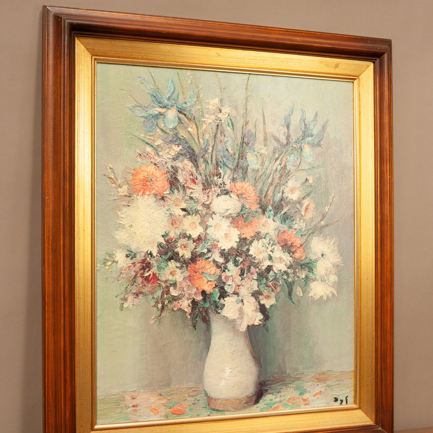 Голяма репродукция на Марсел Диф в класическа рамка (Large Marcel Dyf Reproduction in Classic Frame) – Интериорен акцент – Full Side View