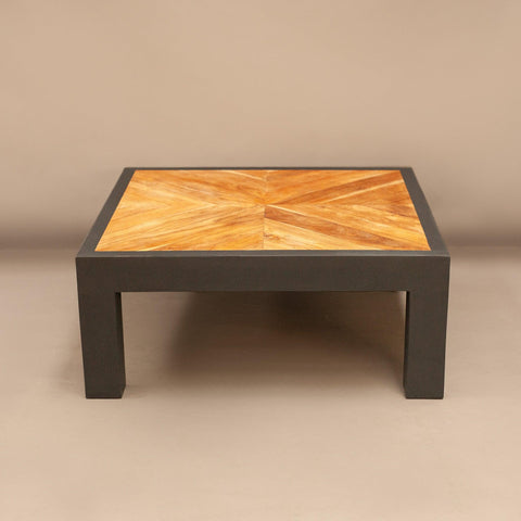 Голяма квадратна масичка за кафе в стил Шаби Шик (Large Square Shabby Chic Coffee Table) – 100x100 см – Front View