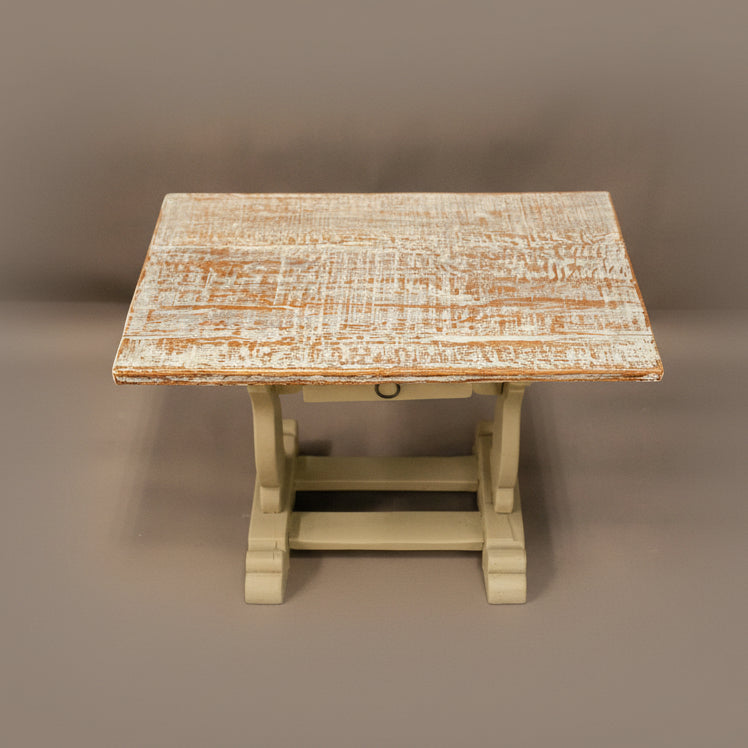 Плот на масичка с рустикален финиш (Rustic Tabletop Detail) – Цвят маслиново дръвче – Top Down View