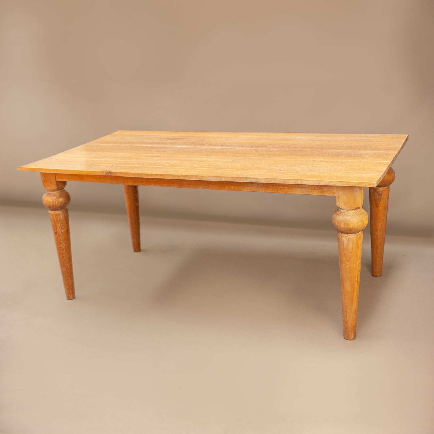 Профил на трапезна маса от масивен дъб (Side Profile of Solid Oak Dining Set) – Ширина 100 см – Head View